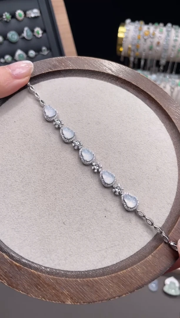 银S925镶嵌手链翡翠1