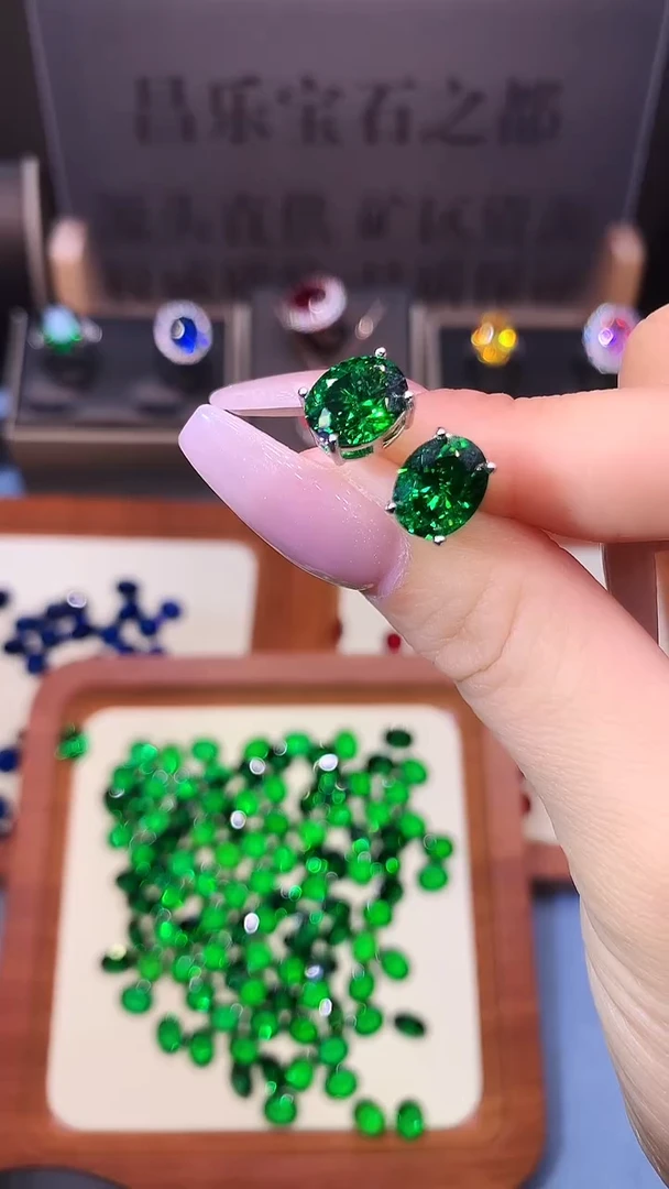 银S925镶嵌耳饰碧玺.........