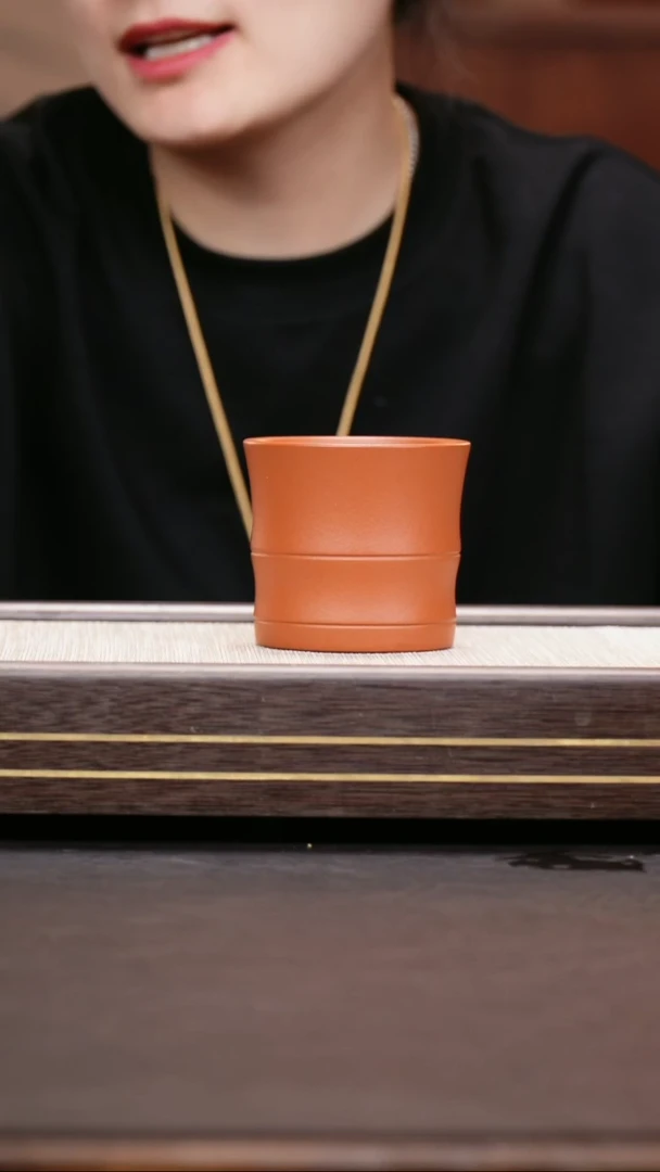 茶壶紫砂小煤窑朱泥  大竹节杯