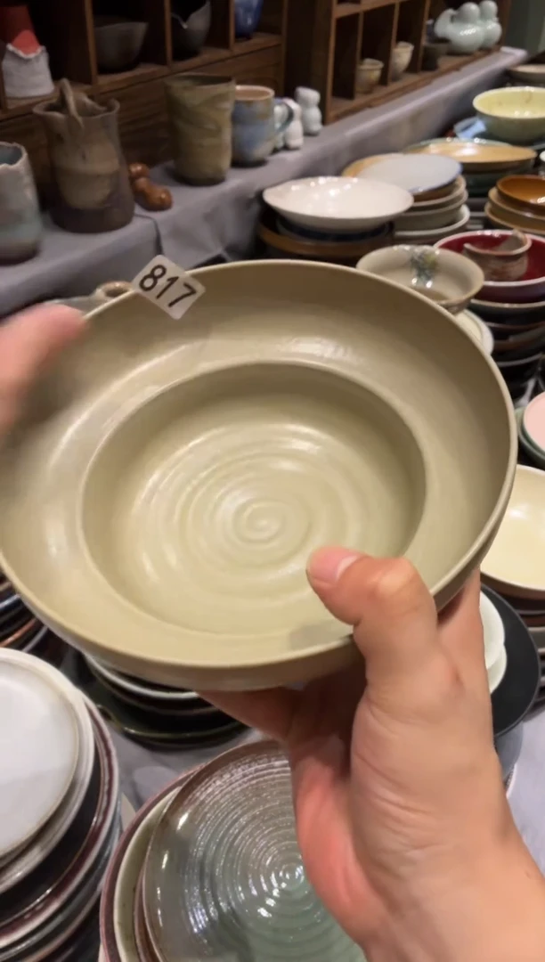 瓷片s**a817  木纹色葫芦面碗1个