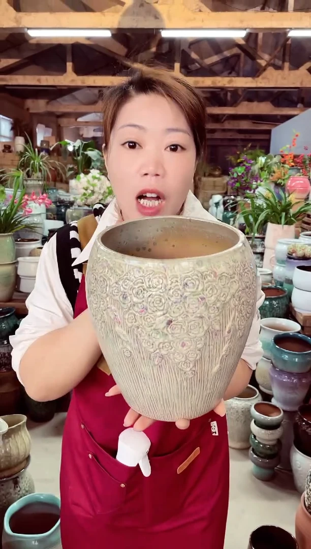 紫砂花盆高23口16