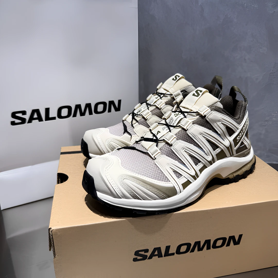 SALOMON萨洛蒙XA PRO 3D 摩卡灰 石灰色低帮户外运动跑步鞋478848