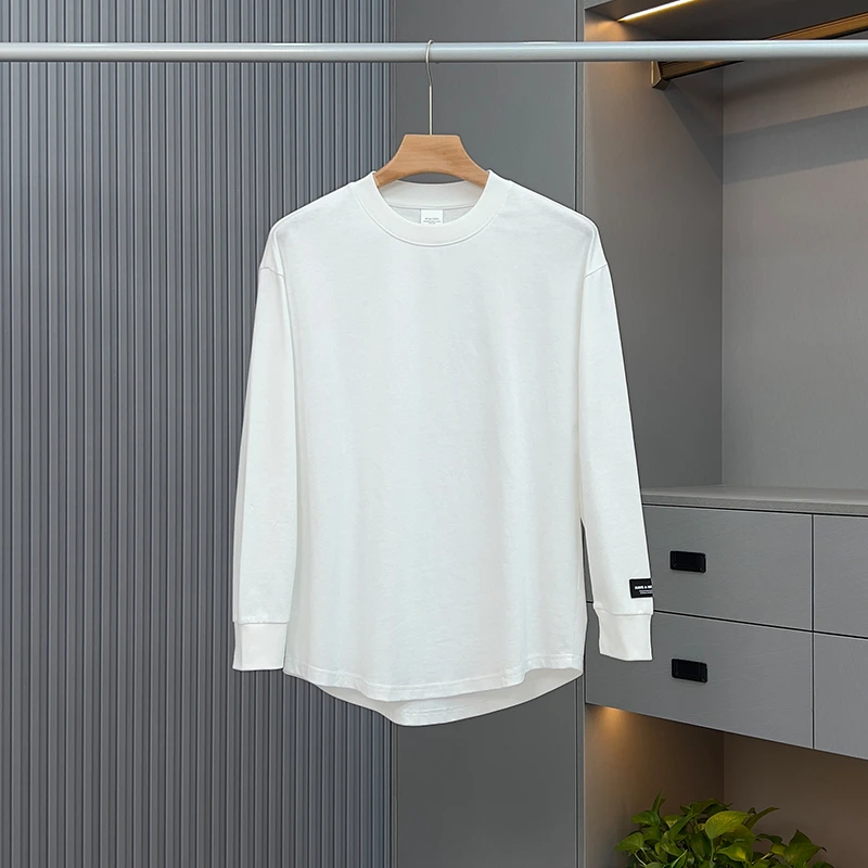 秋装新款男士T恤2025新款宽松圆领时尚外衣百搭长袖休闲潮牌上衣