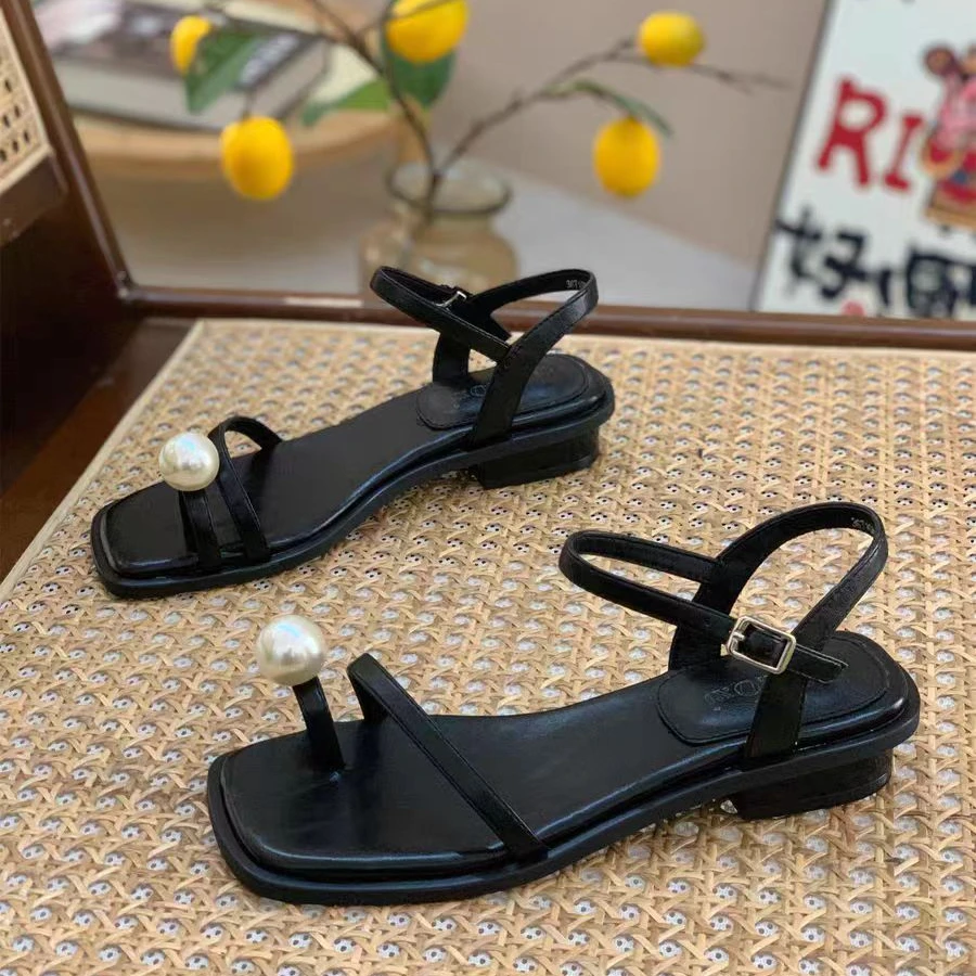 Q9-350 新款法式气质百搭粗跟凉鞋