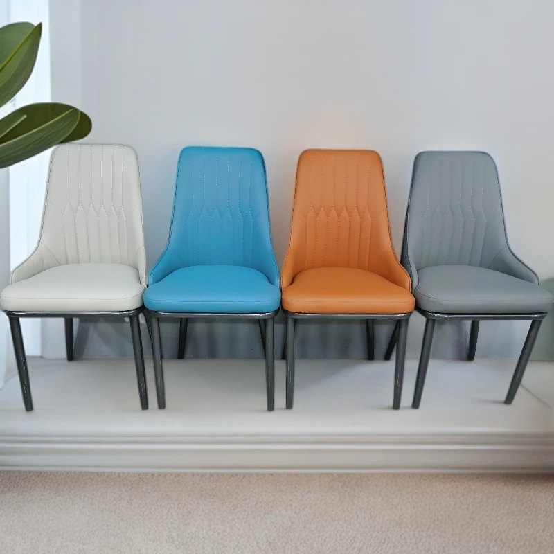 轻奢餐椅家用现代简约网红靠背凳子餐厅皮革软包酒店餐桌椅子