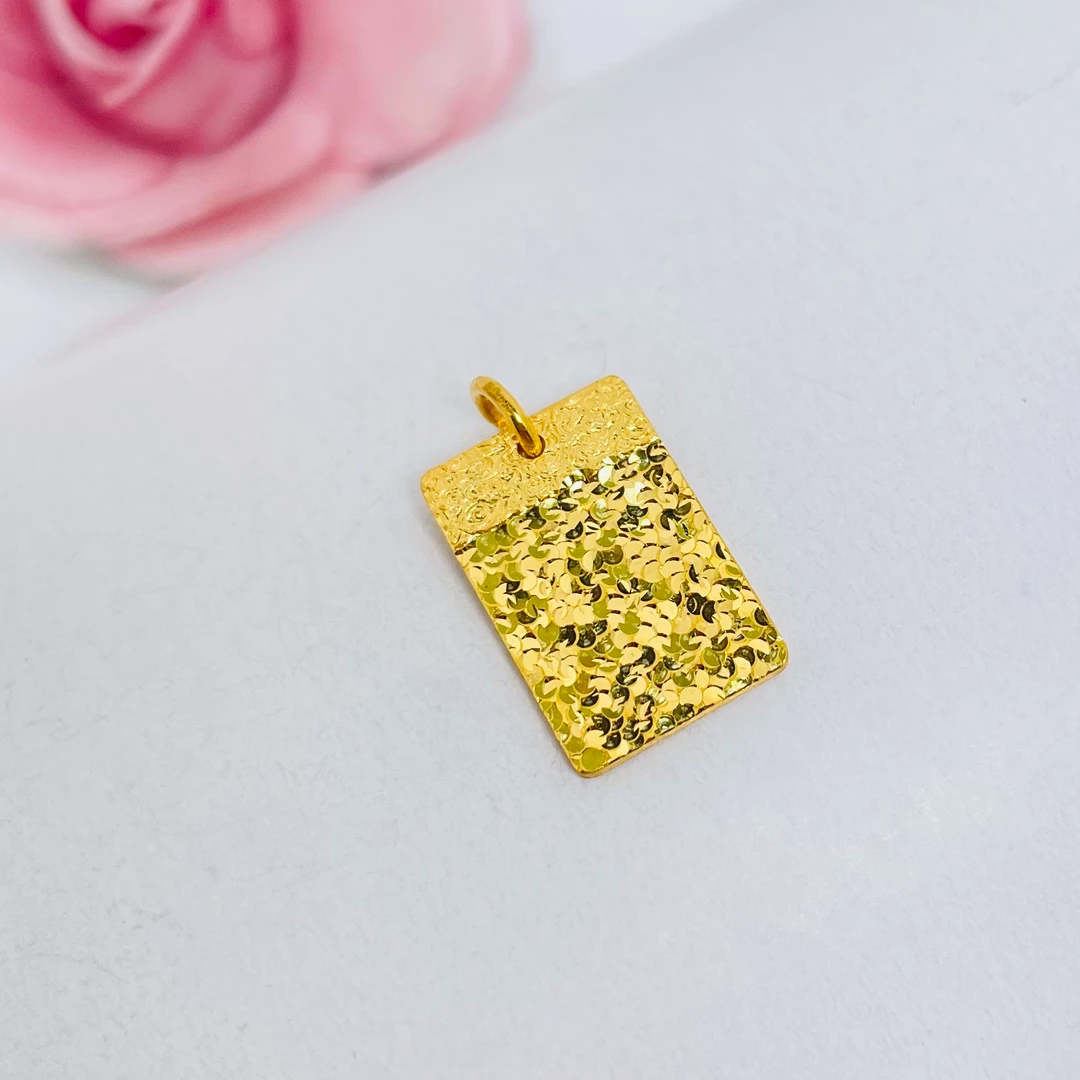 足金999黄金首饰  无事牌方牌吊坠