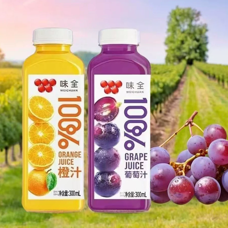 【6瓶】味全100%葡萄汁/橙汁果汁常温发货300ml 【7月15到期】