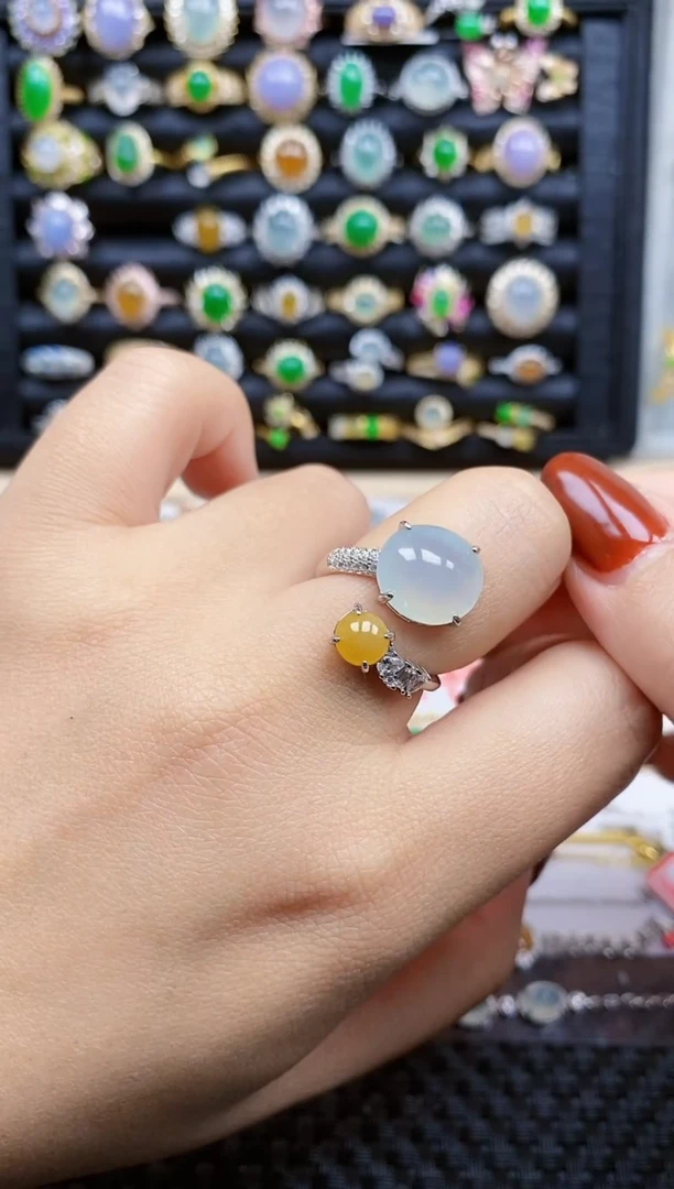 银S925镶嵌戒指翡翠267