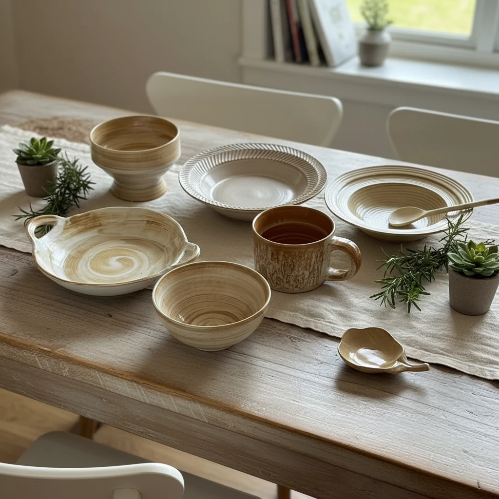 复古田园粗陶餐具合集高颜值陶瓷做旧感菜碗沙拉碟凉菜碗果盘套件
