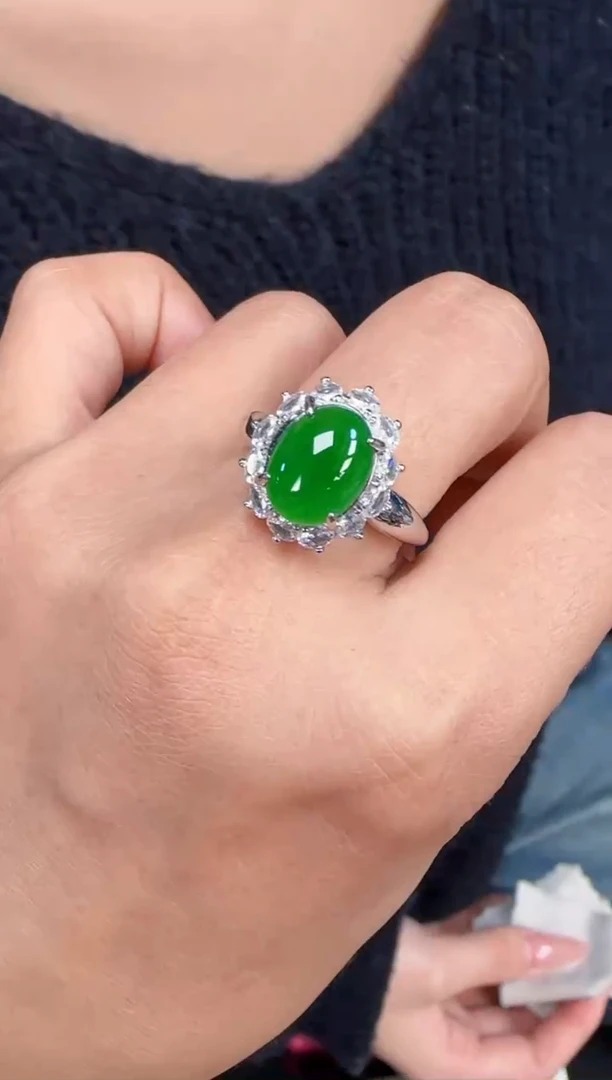 未镶嵌定制翡翠翡翠戒指8