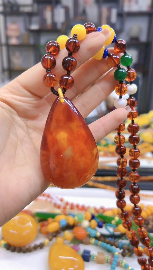 【闪购商品】蜜蜡毛衣链未镶嵌M643