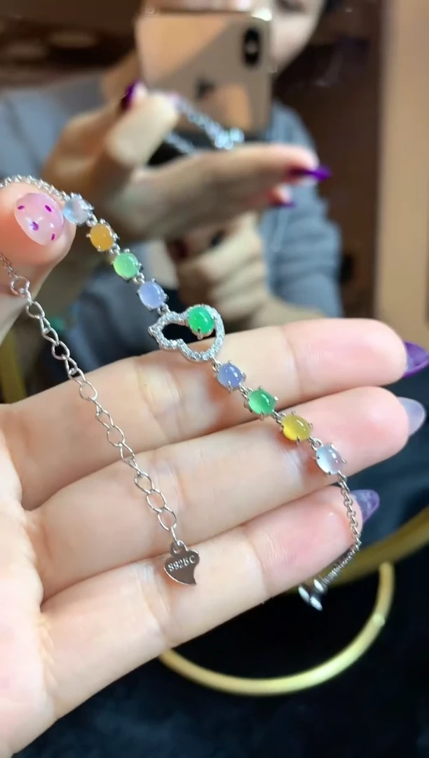 颈饰银S925镶嵌翡翠翡翠手链（福利好价）