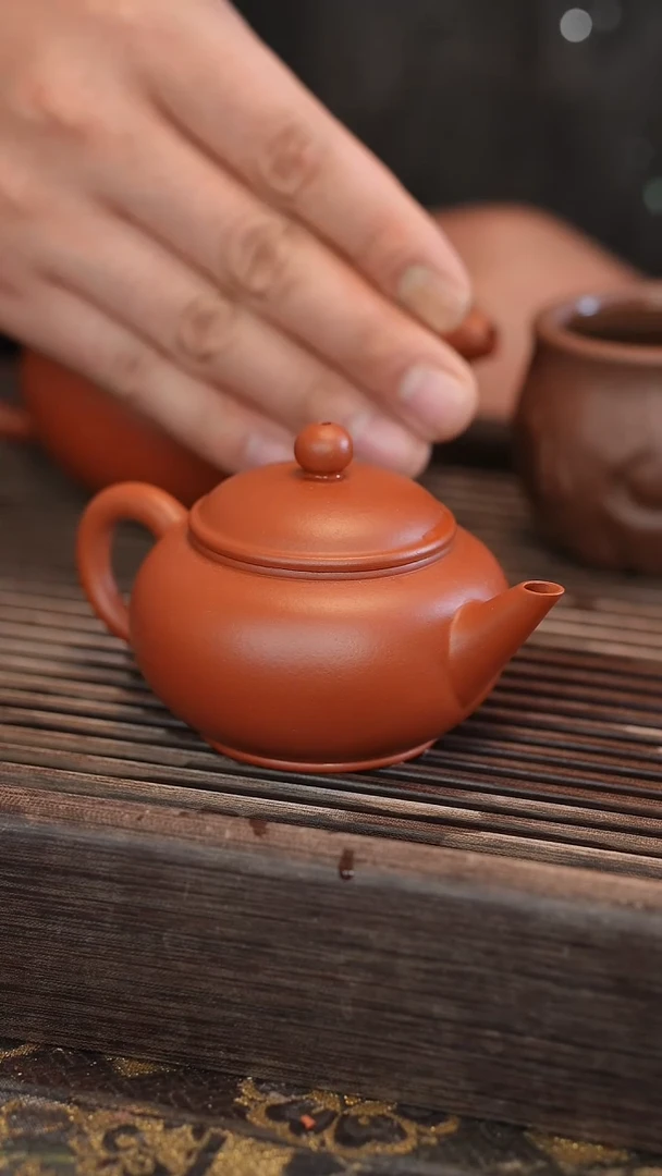 茶壶紫砂水平 朱泥 半手工