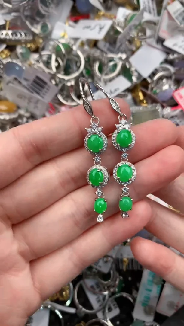 银S925镶嵌戒指翡翠111          6