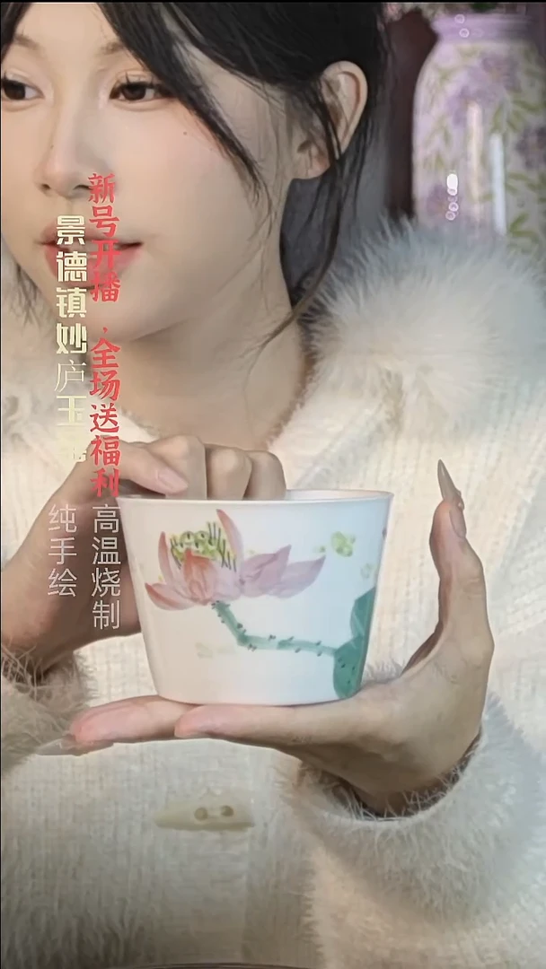 盘陶妙庐玉窑冰桶杯微瑕