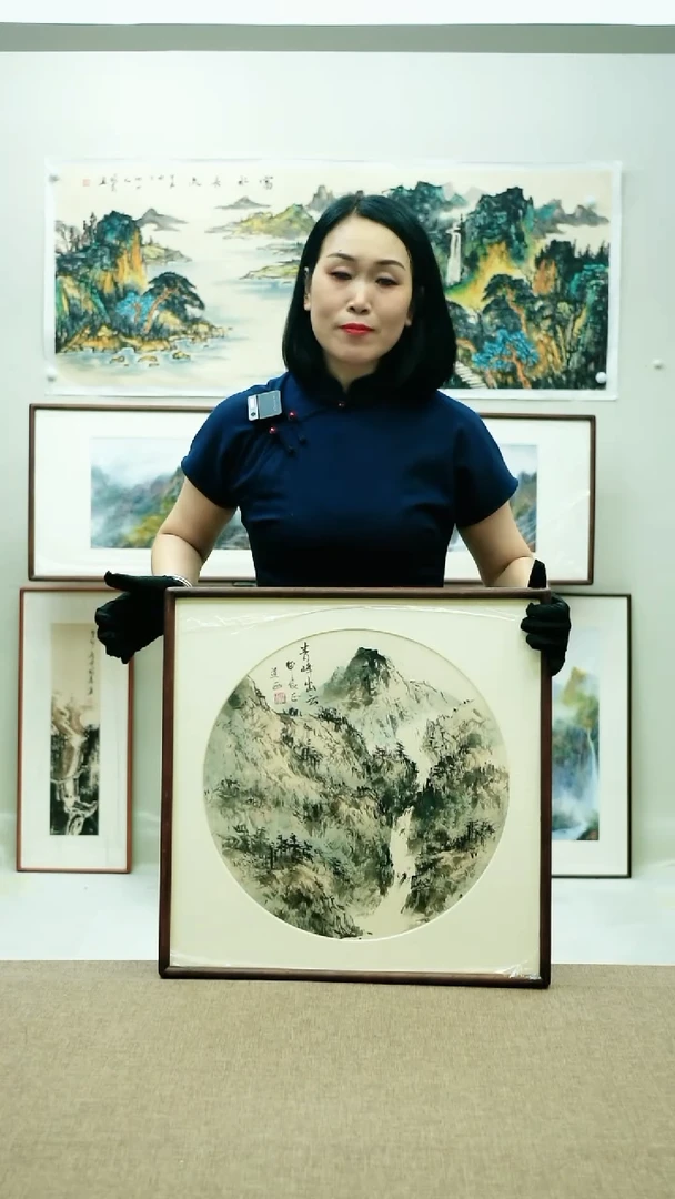 国画52*52徐正道手绘墨宝带框