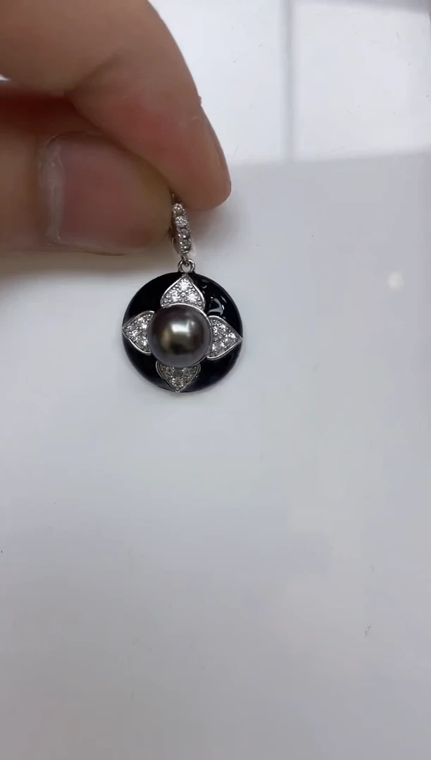 银S925镶嵌海水珍珠颈饰