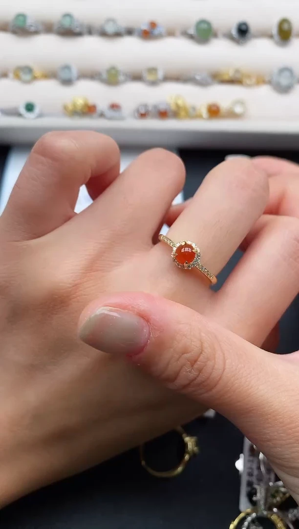 银S925镶嵌戒指翡翠4444444+2