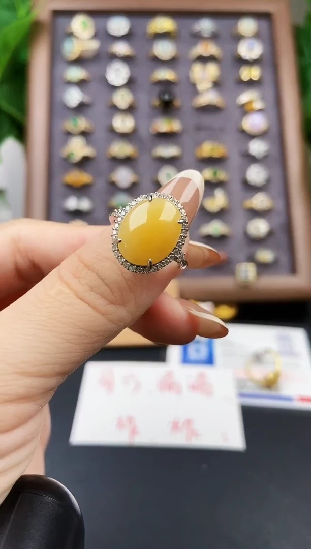 银S925镶嵌戒指翡翠北**?02
