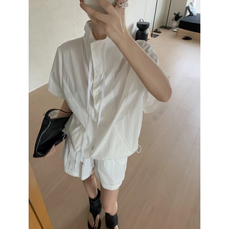 新款气质休闲韩版简约防晒工装时尚套装TZ76105