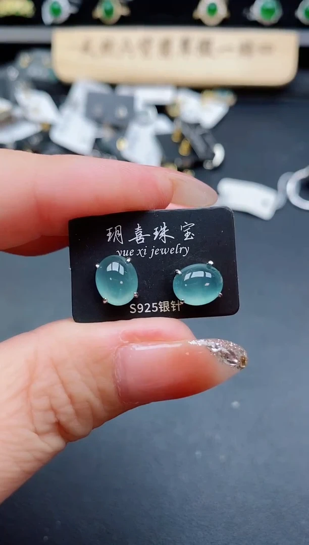 银S925镶嵌戒指翡翠1