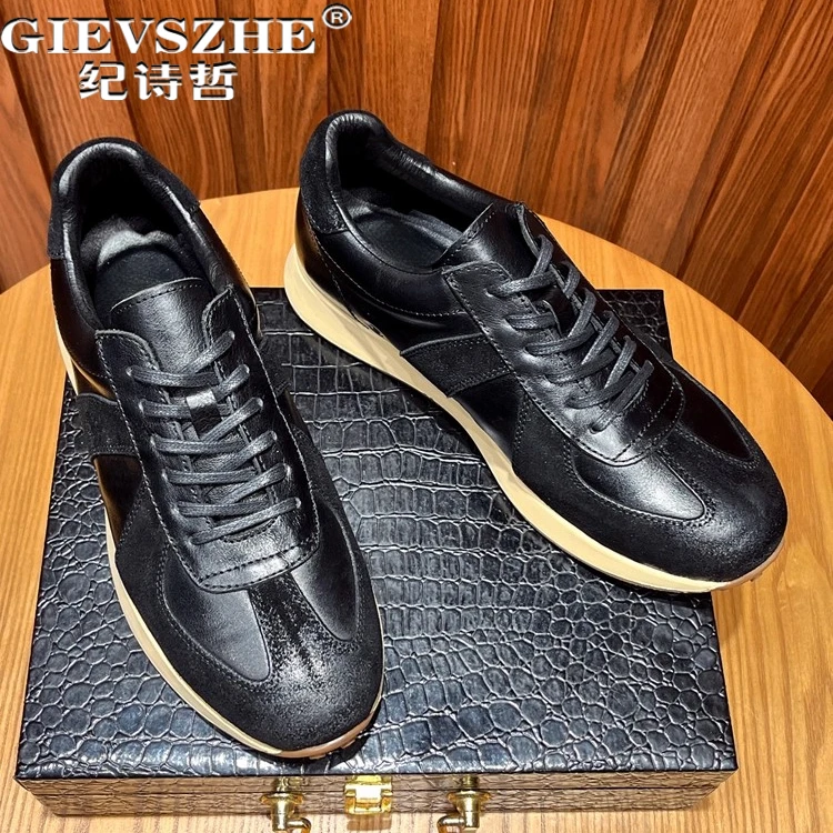纪诗哲男鞋百搭透气复古运动鞋男款潮流时尚阿甘鞋轻奢舒适休闲鞋