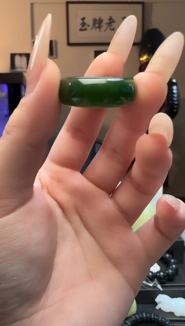 【闪购商品】和田玉碧玉戒指未镶嵌（19-21）