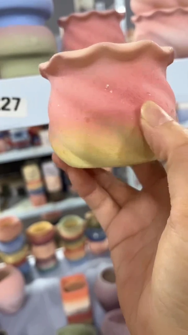 麦饭石粗陶多肉花盆口径6*6