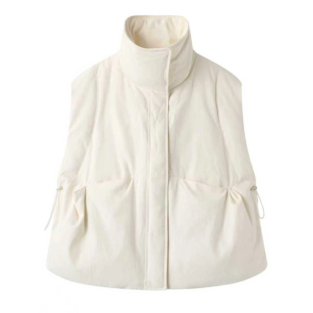 秋冬时尚百搭潮流女士商场同款立领宽松无袖立领羽绒马甲冬季保暖