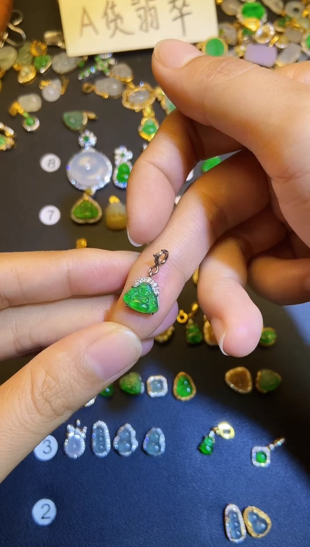 吊坠(不含链)银S925镶嵌翡翠1