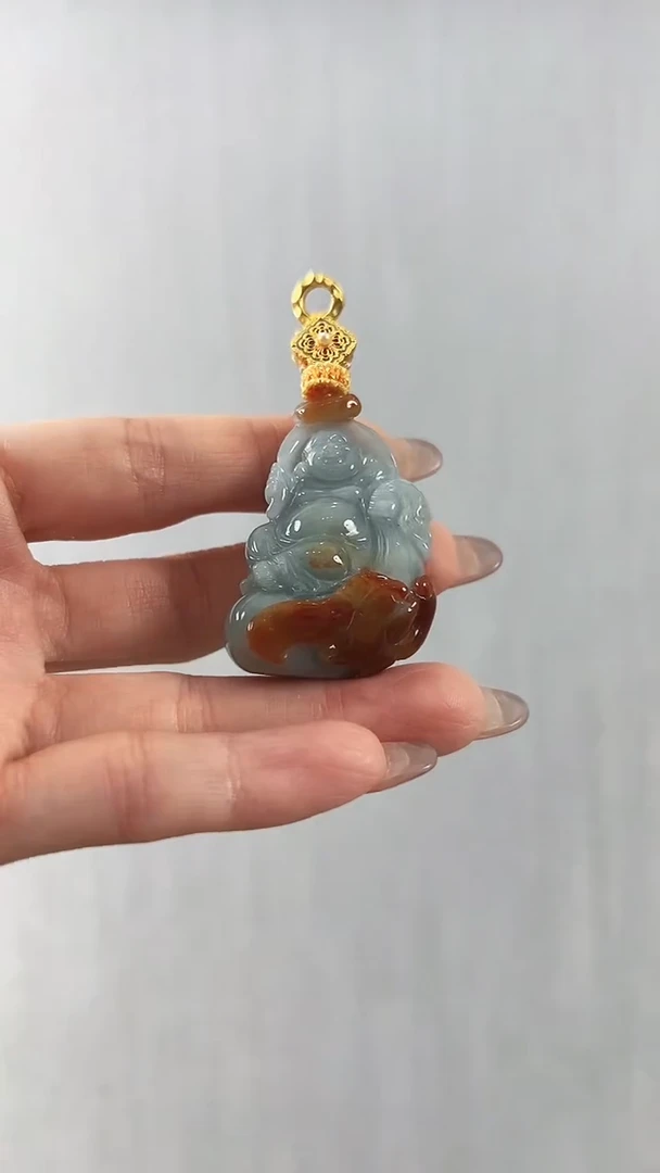 翡翠未镶嵌颈饰佛公
