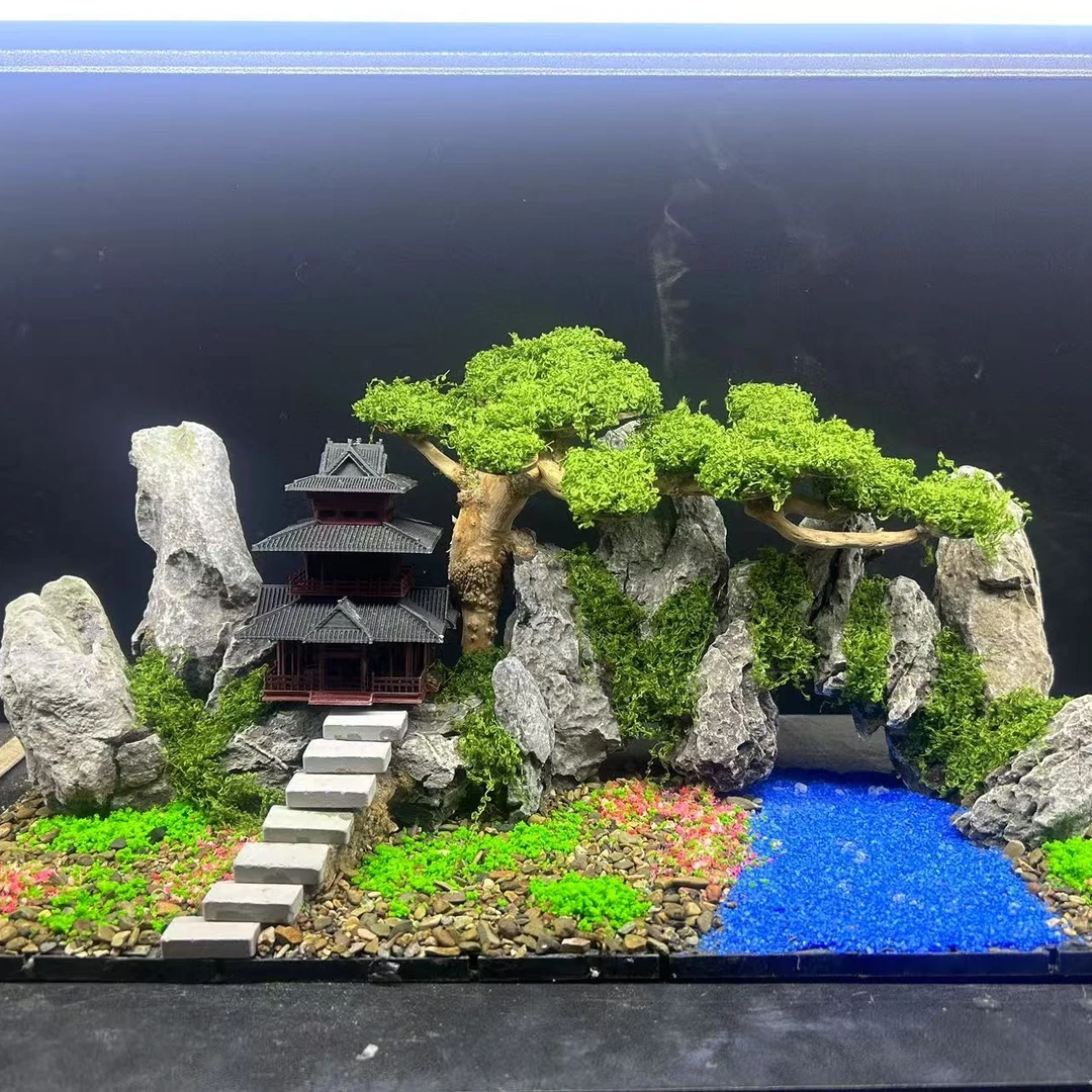 鱼缸造景,鱼缸树，鱼缸景观，固定（仿真水草），一物一拍