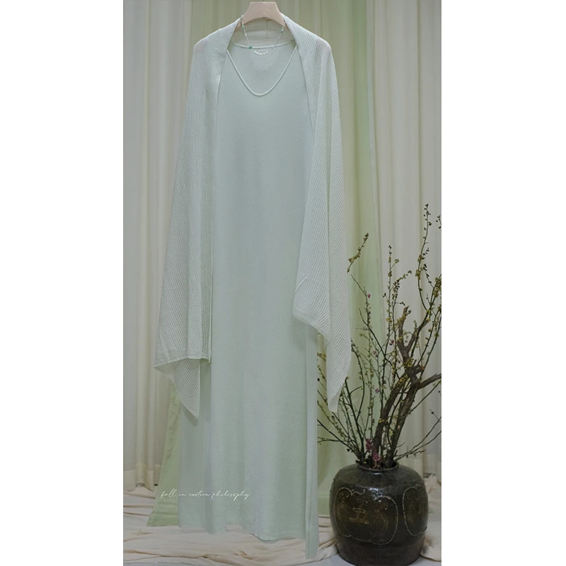 ozen【青霜】设计师原创改良汉服背心式连衣裙披肩