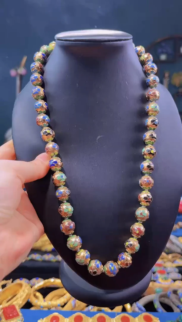 【闪购商品】非遗绝技 景泰蓝1.2项链 金地