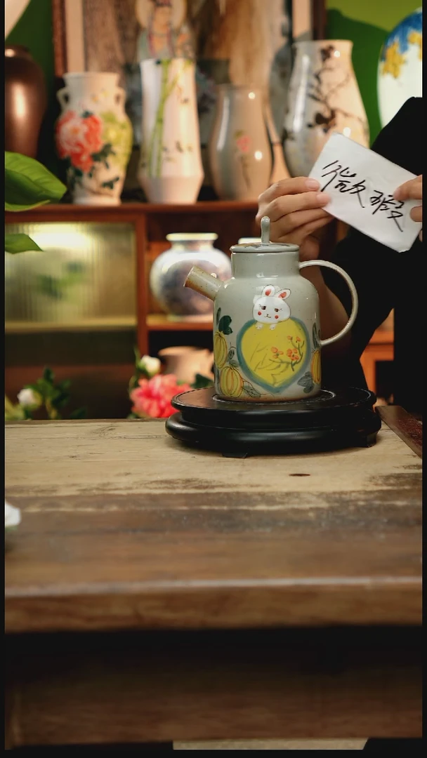 摆件 景德镇纯手工釉下彩精品花瓶