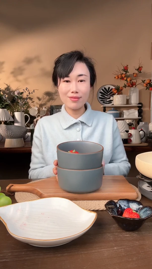 【闪购商品】瓷片5.5英寸直筒碗2只微瑕