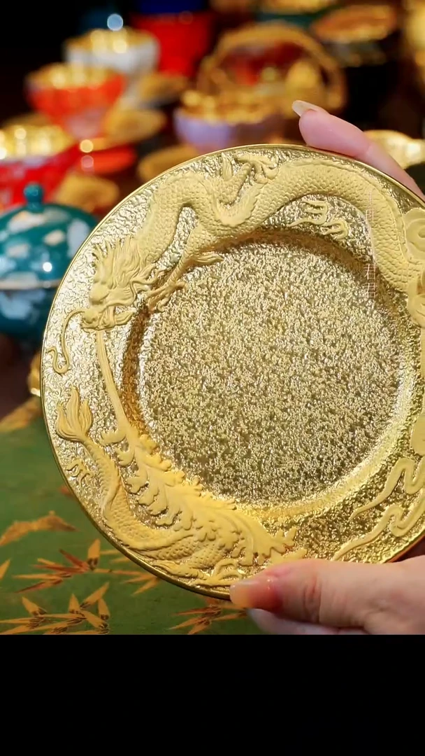 【宜景窑绿松石鎏金系列】壶承