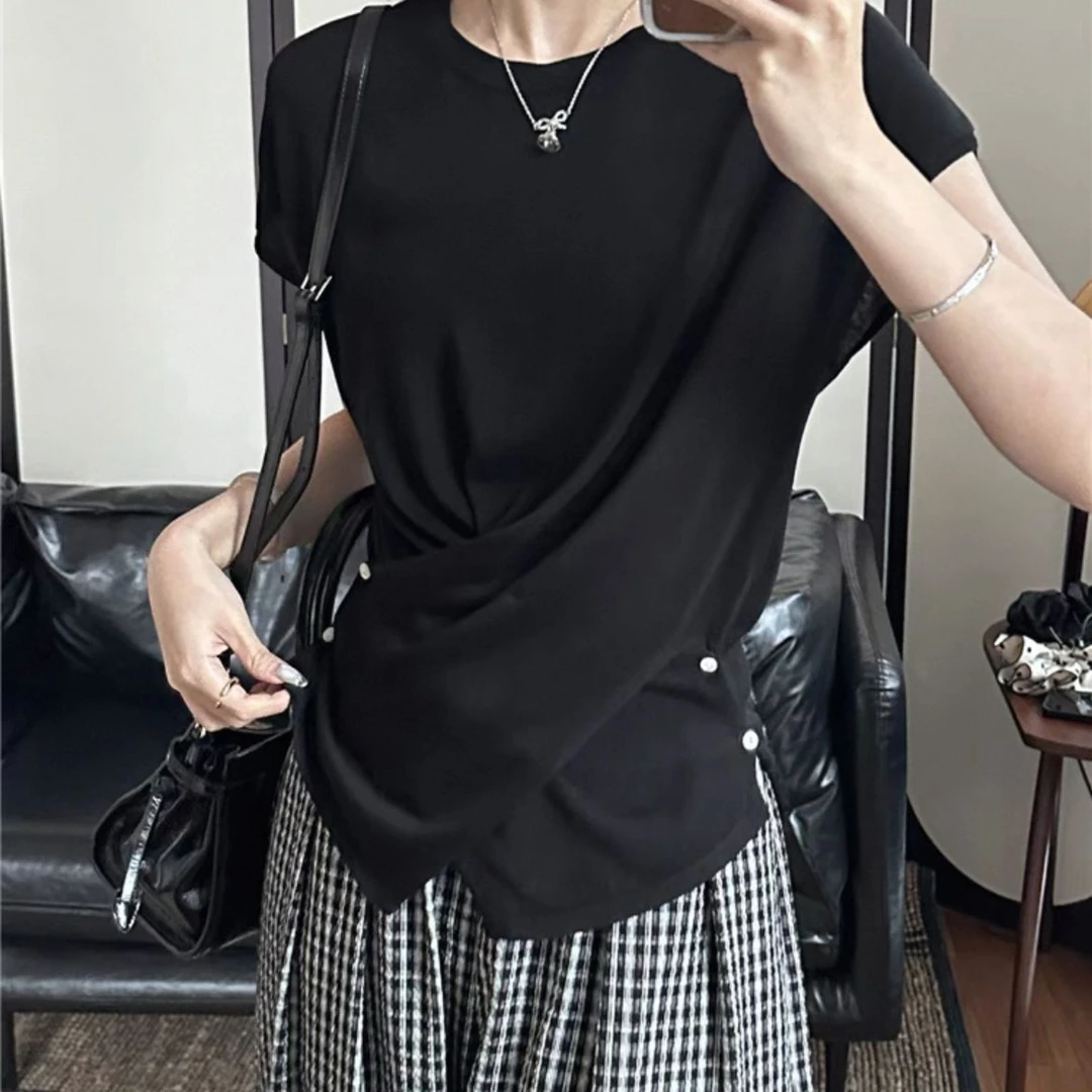 清仓现货 只有一件！设计感不规则交叉时尚气质无袖打底上衣