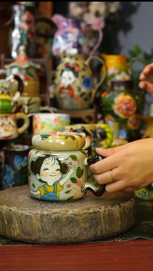 陶瓷243景德镇手工手绘釉下彩