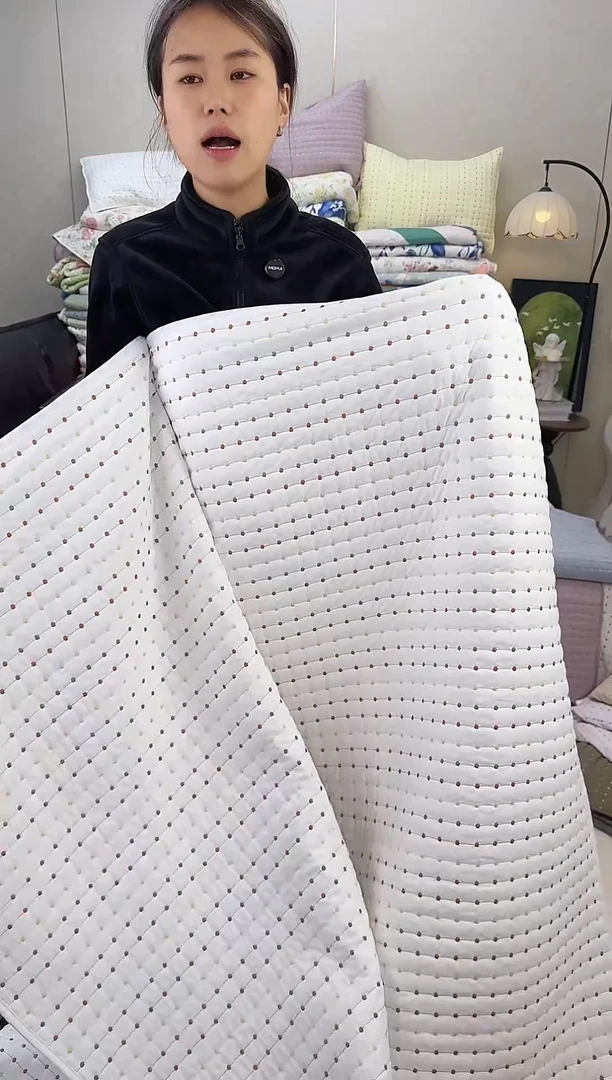 棉纯棉白色米粒绣230*250三件套