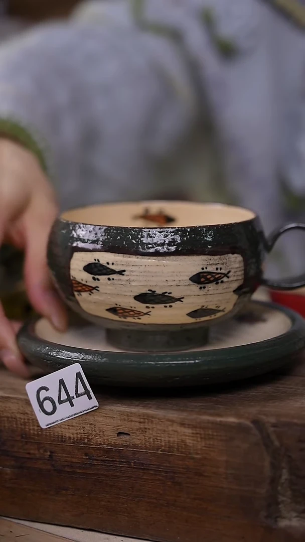 【闪购商品】瓷片福利~好多鱼系列~设计师款一杯加一碟