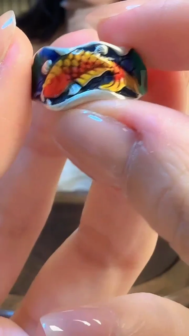 足银无足银锦鲤戒指云南非遗