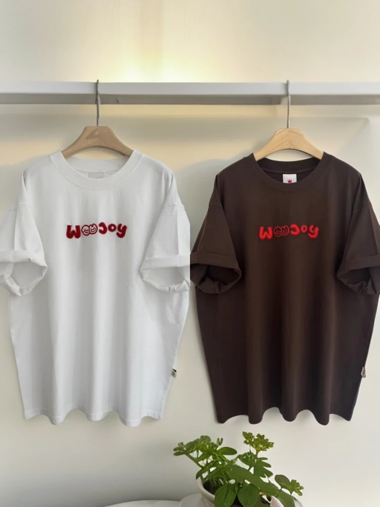 【笑脸字母】字母印花休闲风常规圆领短袖T恤时尚简约休闲