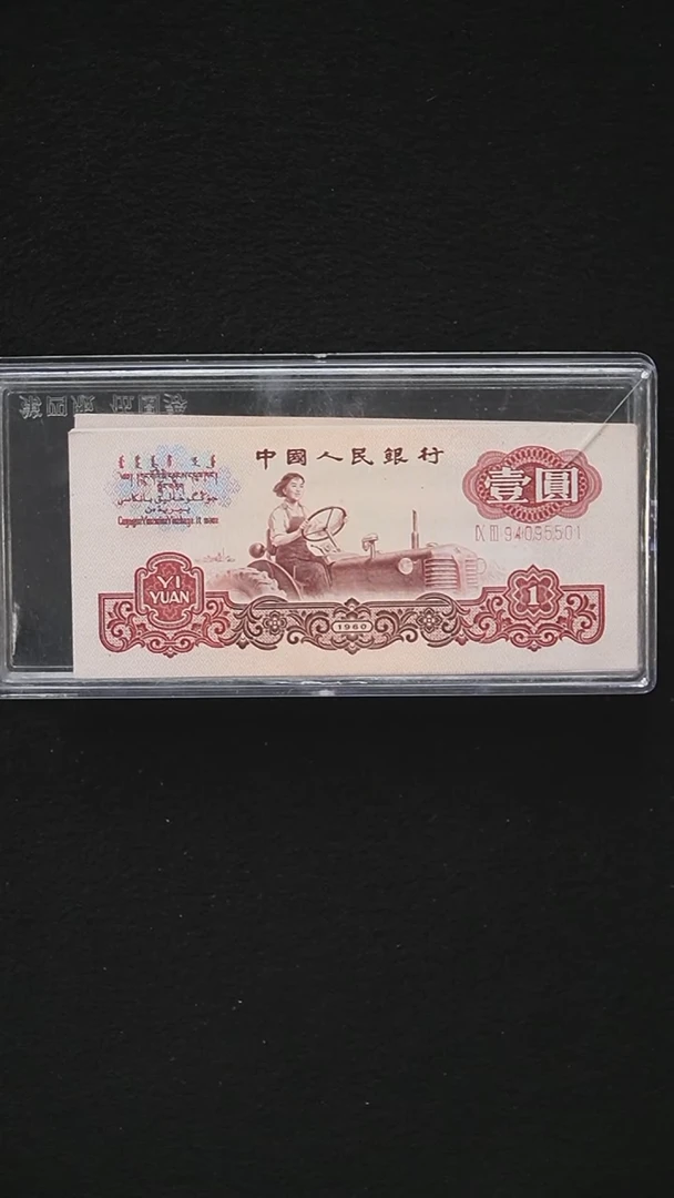 QB1953  第三套退市钞 1960年1元（幸运树 ）多墨背透之王