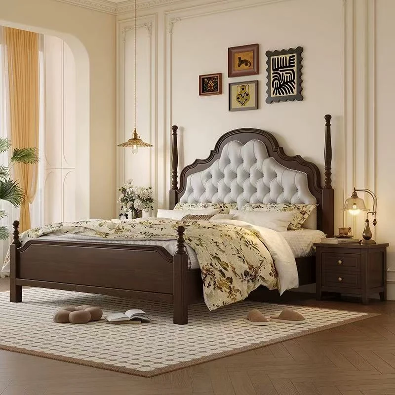 （年终大促）法式1.5米大户型实木床安娜床中古风双人床1.8米主卧床