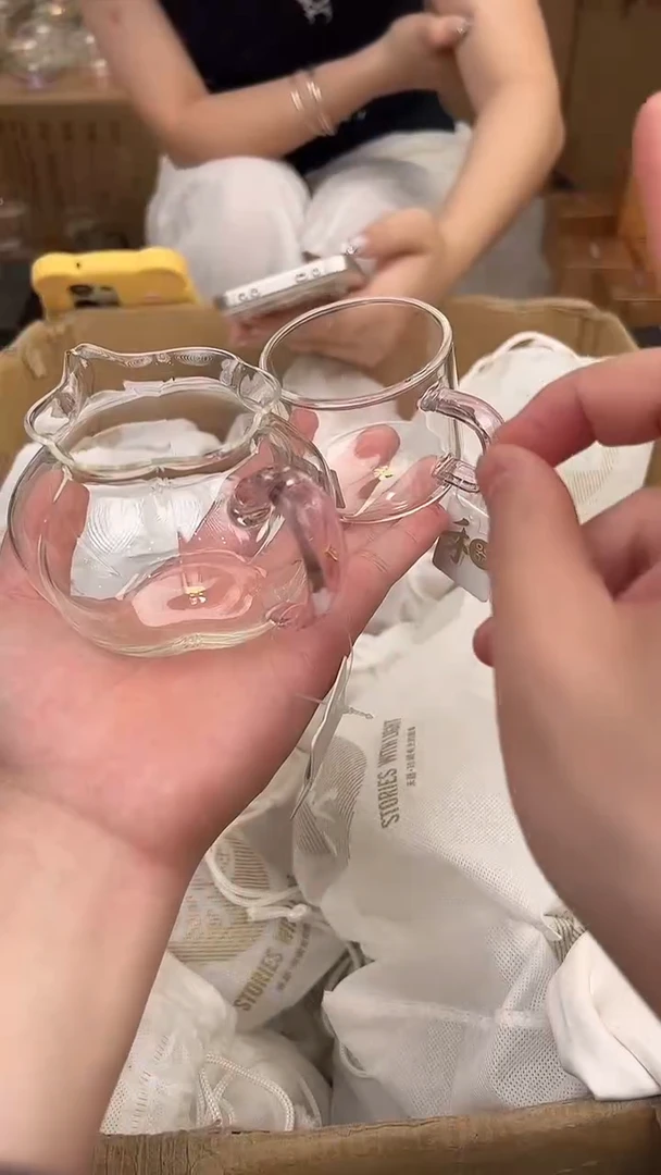 @@禾器晶彩纳福茶海浅粉色+清禾杯粉