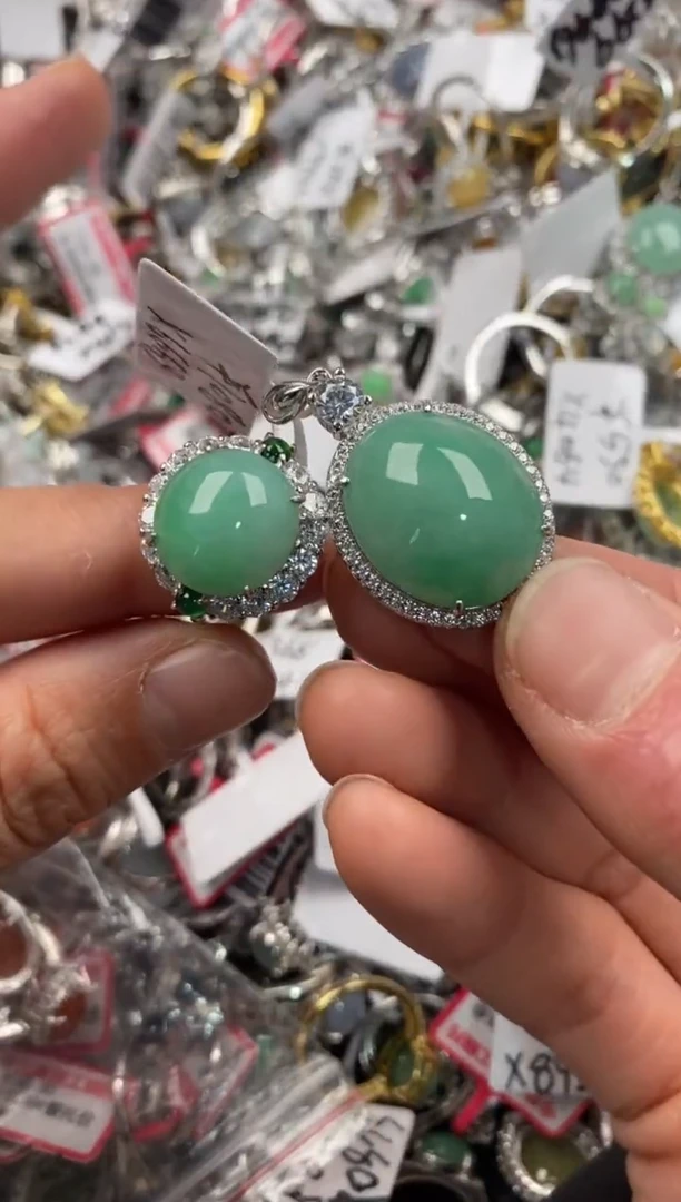 银S925镶嵌戒指翡翠222   6