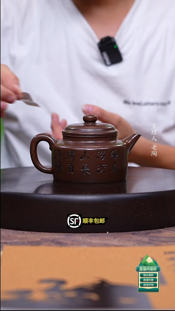 茶壶紫砂革紫泥剑流德中300cc