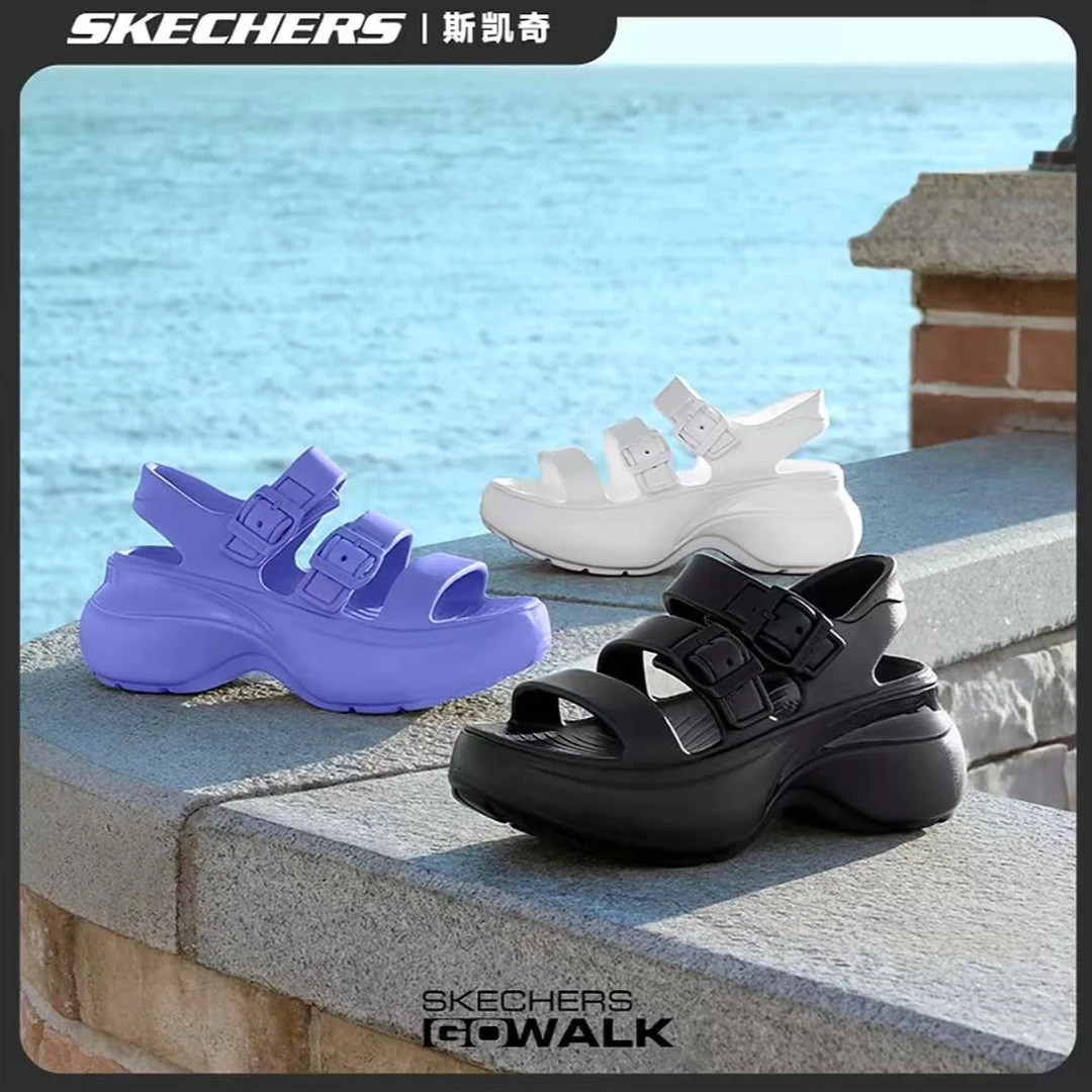 Skechers|2025夏款女士时尚休闲百搭轻质增高户外罗马凉鞋111619