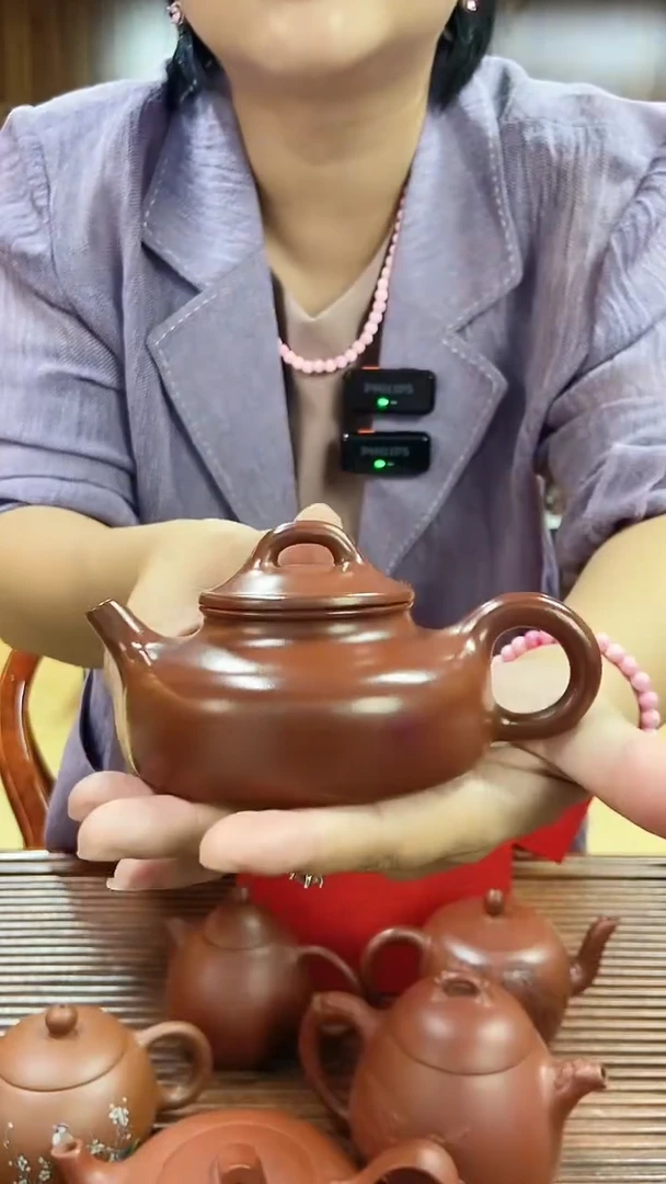 茶壶紫砂折肩德钟 大红袍紫砂壶